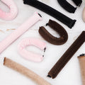 4Pcs Heatless Hair Curler, Overnight Heatless Curls Blowout Rods for All Hair Types, Flexi Rods with Hook, Hair Curlers to Sleep in No Heat Curling Headband for Women Girls Long - Brown